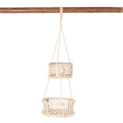 Alternate image for Handcrafted Ivory Cotton Hanging Planter from India Jungle Baskets