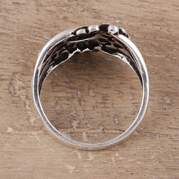 Alternate image for Swirl Pattern Sterling Silver Band Ring from India Modern Swirl