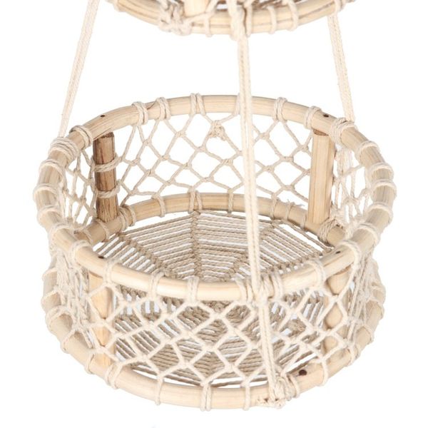 Alternate image for Handcrafted Ivory Cotton Hanging Planter from India Jungle Baskets