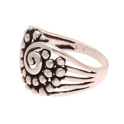 Alternate image for Swirl Pattern Sterling Silver Band Ring from India Modern Swirl