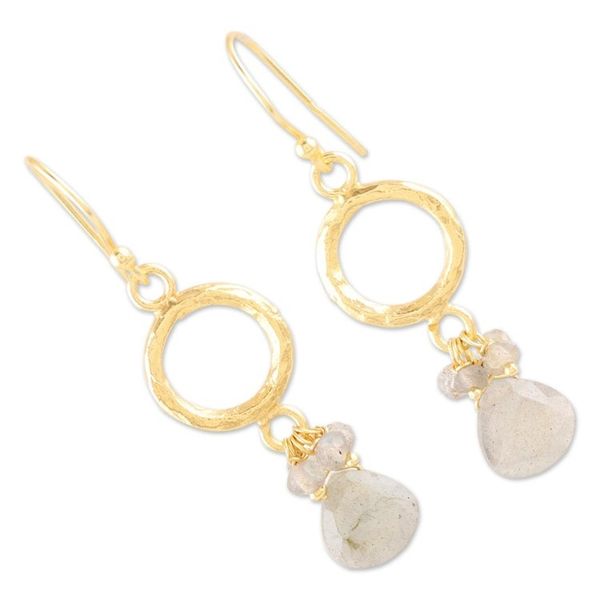 Alternate image for Artisan Crafted Labradorite Earrings Dancing Light