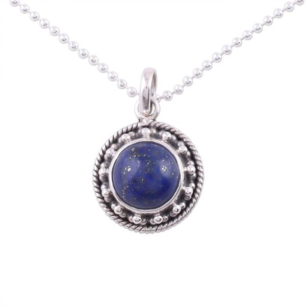 Alternate image for Artisan Handmade Lapis Lazuli Sterling Silver Necklace Lavish Moon