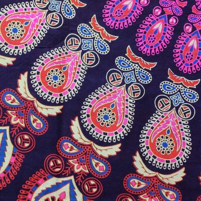 Alternate image for Purple Cotton Printed Mandala Wall Hanging from India Leafy Mandala in Magenta