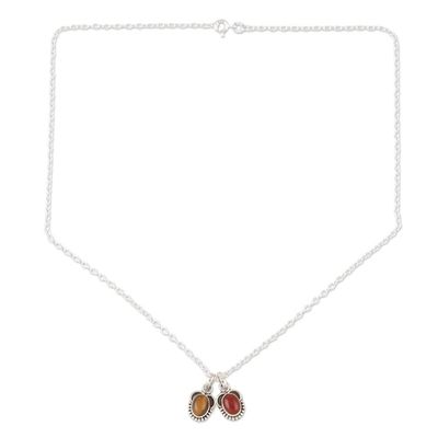 Alternate image for Hand Made Carnelian and Tigers Eye Jewelry Set Trust Yourself