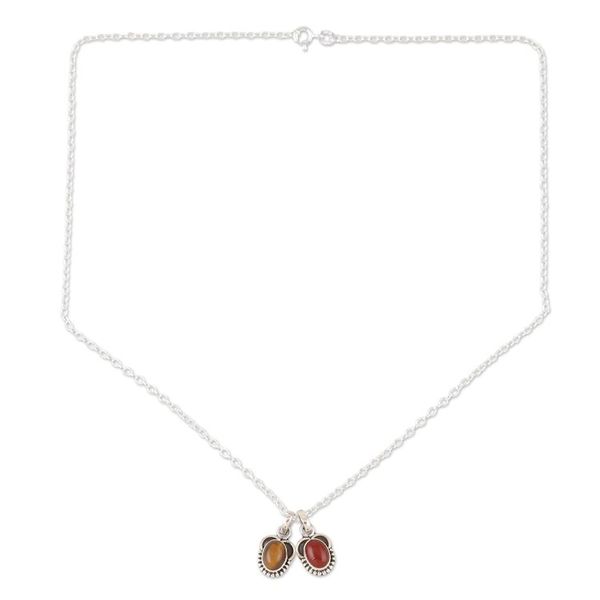 Alternate image for Hand Made Carnelian and Tigers Eye Jewelry Set Trust Yourself