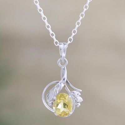 Alternate image for Sterling Silver and Citrine Necklace Fair Trade Jewelry Golden Blossom