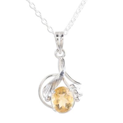 Alternate image for Sterling Silver and Citrine Necklace Fair Trade Jewelry Golden Blossom