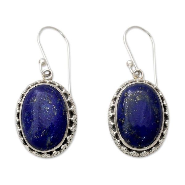 Alternate image for Hand Crafted Sterling Silver and Lapis Lazuli Earrings Blue Mystique