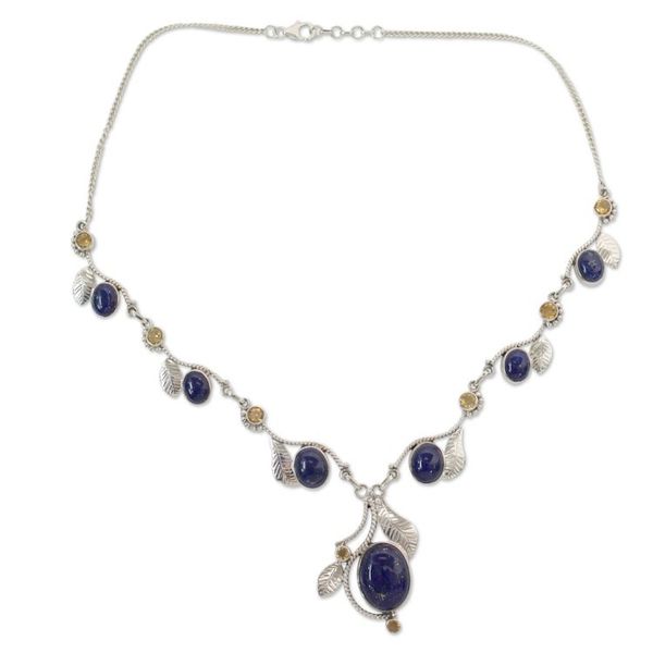 Alternate image for India Jewelry Lapis Lazuli and Citrine Y Necklace Dew Blossom