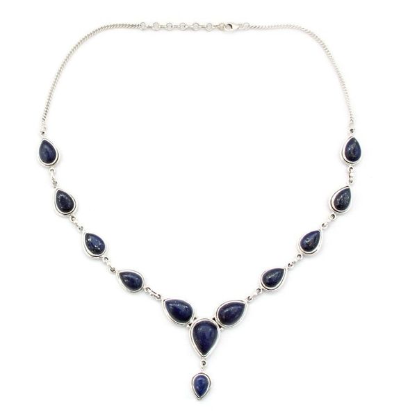 Alternate image for Lapis Lazuli and Sterling Silver Necklace from India Aura of Beauty