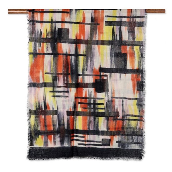 Alternate image for Hand Crafted Wool Shawl from India Campfire