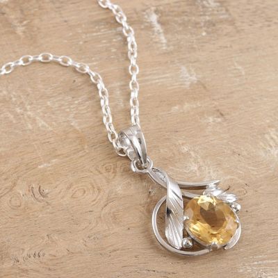 Alternate image for Sterling Silver and Citrine Necklace Fair Trade Jewelry Golden Blossom