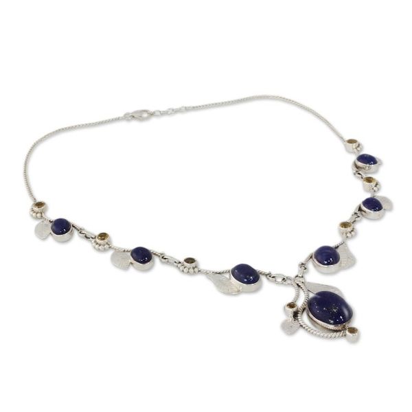Alternate image for India Jewelry Lapis Lazuli and Citrine Y Necklace Dew Blossom