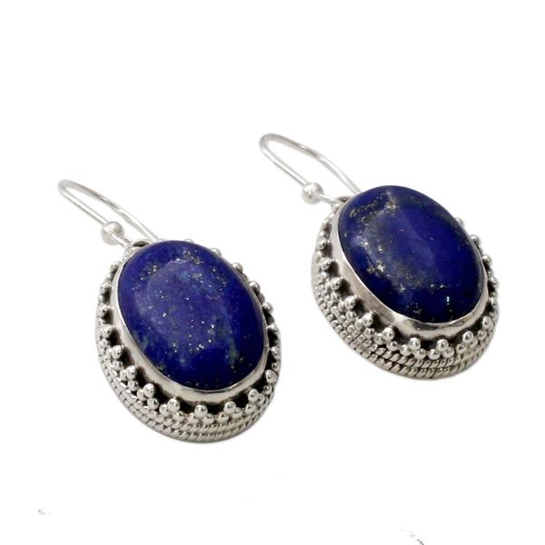 Alternate image for Hand Crafted Sterling Silver and Lapis Lazuli Earrings Blue Mystique