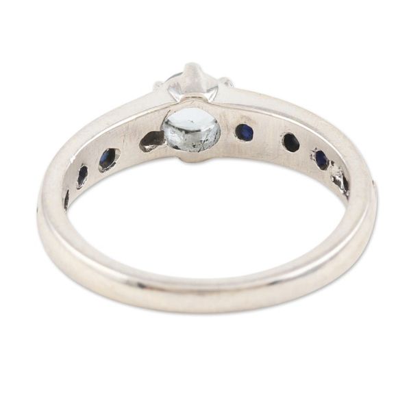 Alternate image for Sapphire and Blue Topaz Solitaire Ring Sea Sparkles
