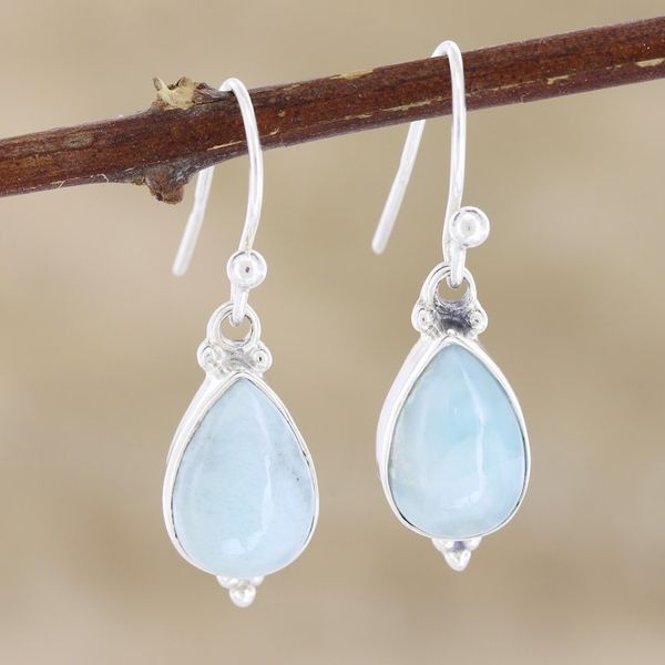 Alternate image for Larimar and Sterling Silver Dangle Earrings Quench