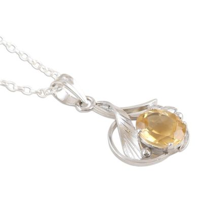 Alternate image for Sterling Silver and Citrine Necklace Fair Trade Jewelry Golden Blossom
