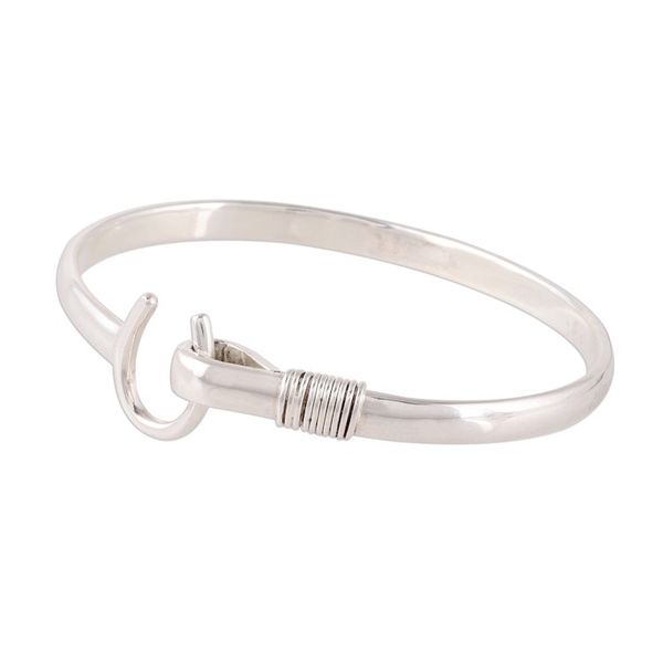 Alternate image for Sterling Silver Horseshoe Bangle Bracelet from India Horseshoe Fortune
