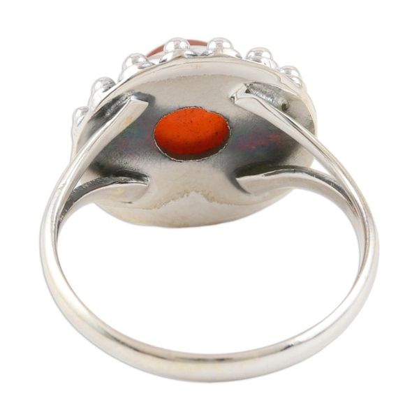 Alternate image for Sterling Silver and Carnelian Cocktail Ring Orange Day