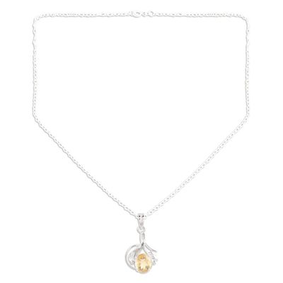 Alternate image for Sterling Silver and Citrine Necklace Fair Trade Jewelry Golden Blossom