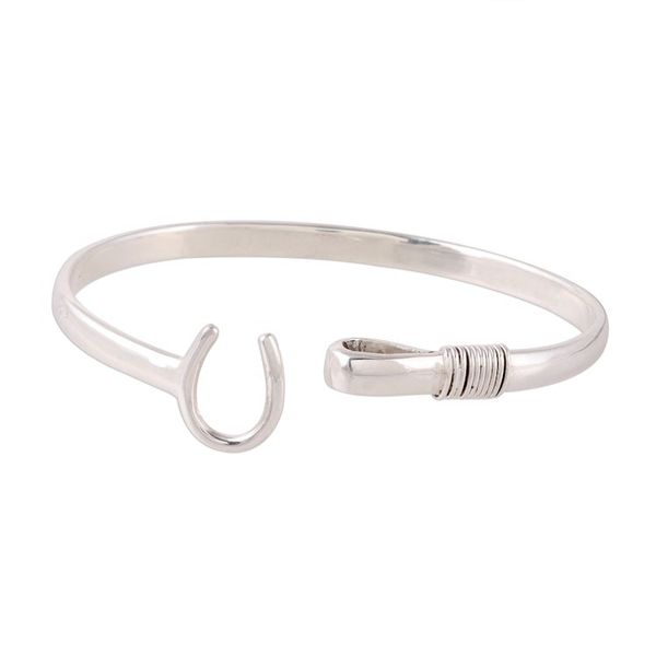 Alternate image for Sterling Silver Horseshoe Bangle Bracelet from India Horseshoe Fortune