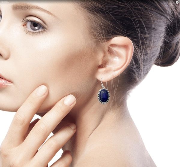 Alternate image for Hand Crafted Sterling Silver and Lapis Lazuli Earrings Blue Mystique
