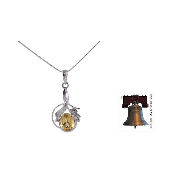 Alternate image for Sterling Silver and Citrine Necklace Fair Trade Jewelry Golden Blossom