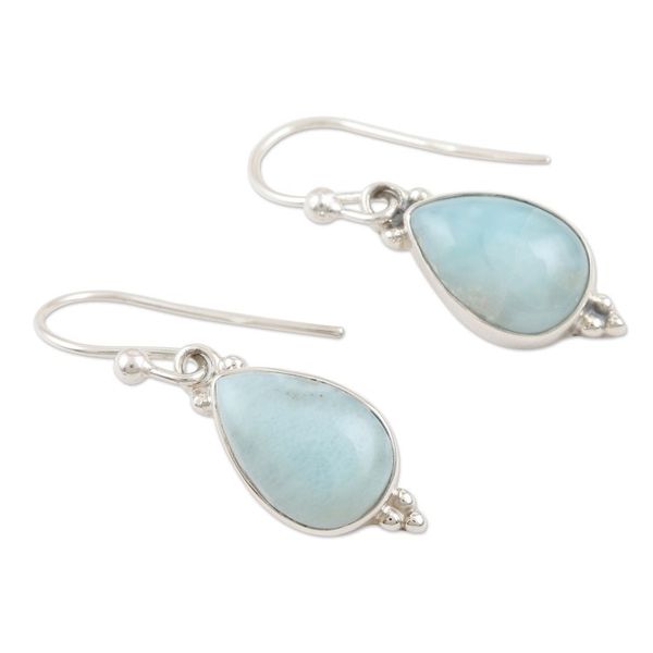 Alternate image for Larimar and Sterling Silver Dangle Earrings Quench