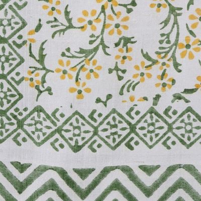 Alternate image for Block-Printed Floral Silk Wrap Scarf from India Autumn Flowers