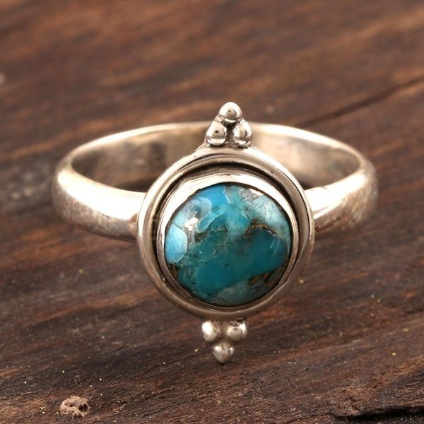 Alternate image for Composite Turquoise Single Stone Ring Ocean Memory