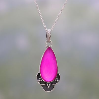 Alternate image for Pink Chalcedony and Sterling Silver Pendant Necklace Royal Radiance