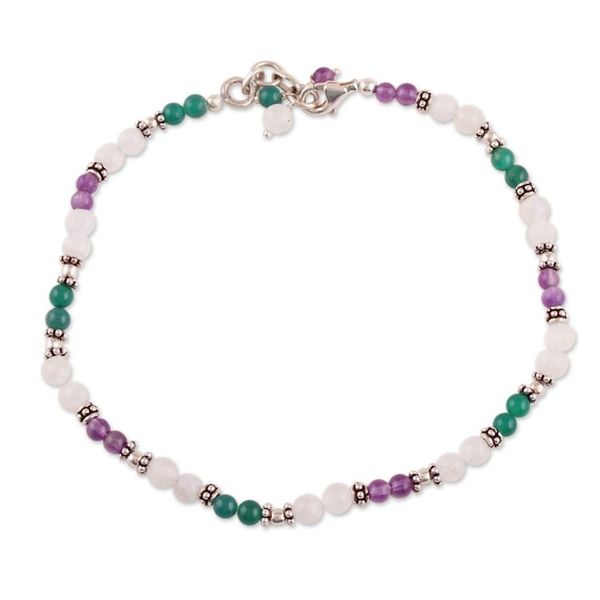 Alternate image for Amethyst and Rainbow Moonstone Anklet Head Over Heels