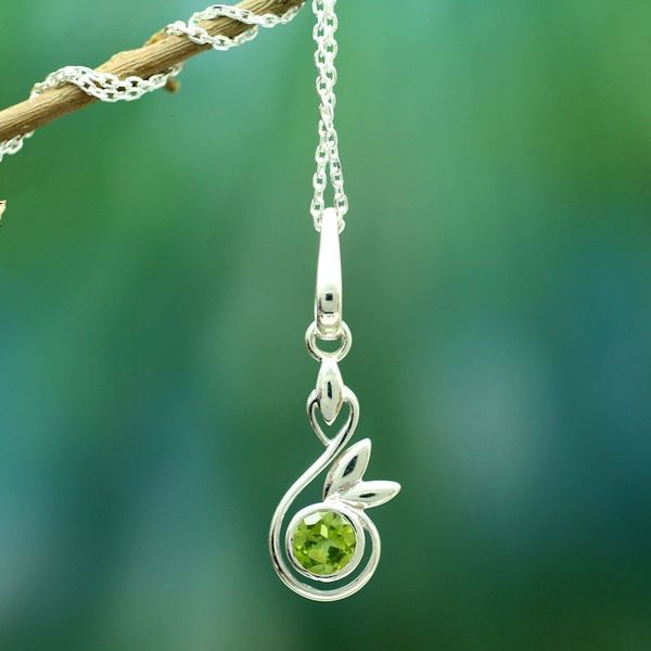 Alternate image for Peridot Necklace from Indian Modern Jewelry Collection New Growth