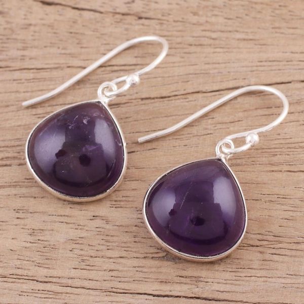 Alternate image for Amethyst and Sterling Silver Dangle Earrings from India Dancing Soul