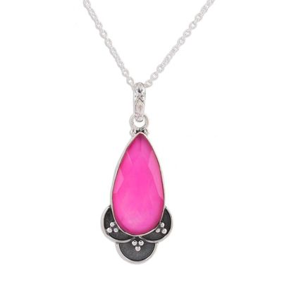 Alternate image for Pink Chalcedony and Sterling Silver Pendant Necklace Royal Radiance