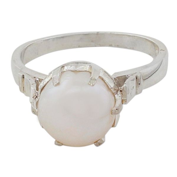Alternate image for Artisan Crafted Cultured Pearl Solitaire Ring from India Glowing Globe