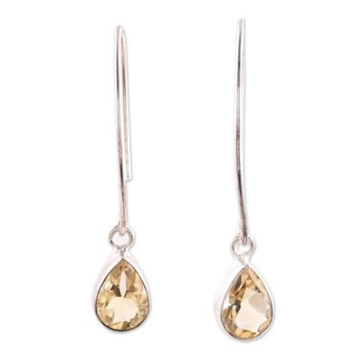Alternate image for 4-Carat Citrine Dangle Earrings from India Golden Luster