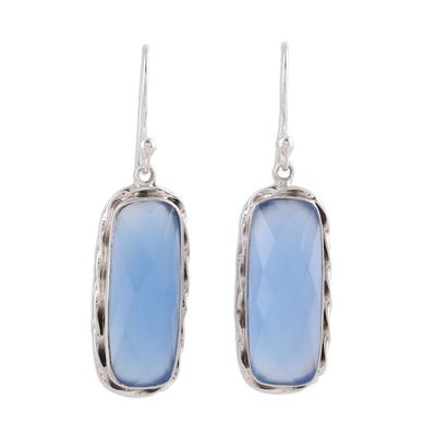 Alternate image for Blue Chalcedony and Sterling Silver Dangle Earrings Sea of Blue