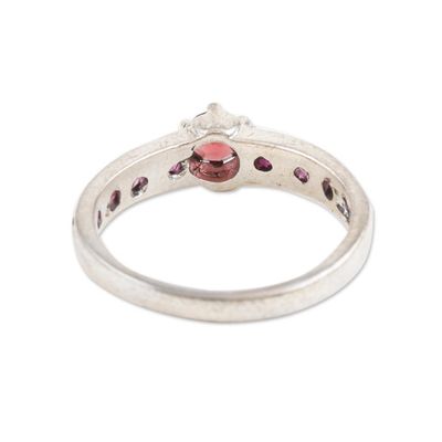 Alternate image for Garnet and Ruby Solitaire Ring Shimmering Union in Red