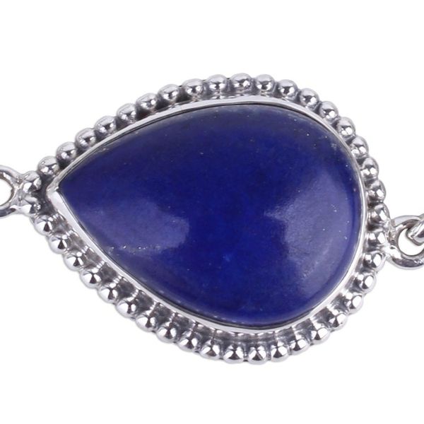 Alternate image for Hand Crafted Lapis Lazuli and Sterling Silver Link Bracelet Blue Splendor