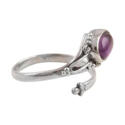 Alternate image for Hand Made Amethyst and Sterling Silver Wrap Ring Summer Berries