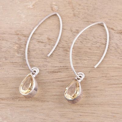 Alternate image for 4-Carat Citrine Dangle Earrings from India Golden Luster