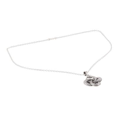 Alternate image for Sterling Silver Snake Necklace Crafted in India Twisting Snake