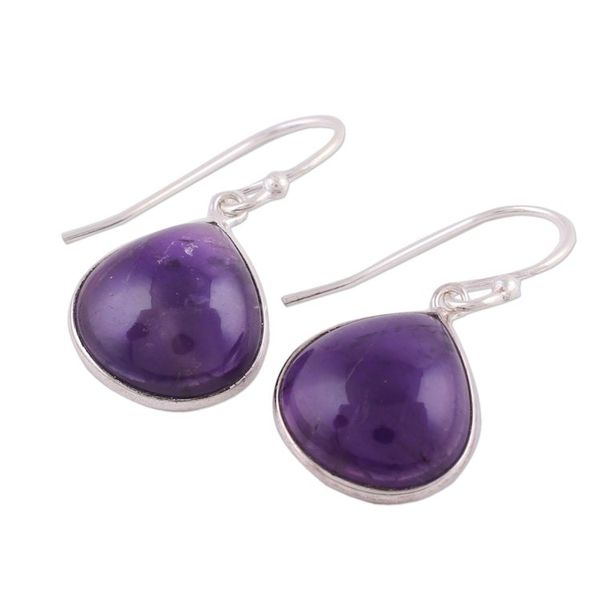 Alternate image for Amethyst and Sterling Silver Dangle Earrings from India Dancing Soul