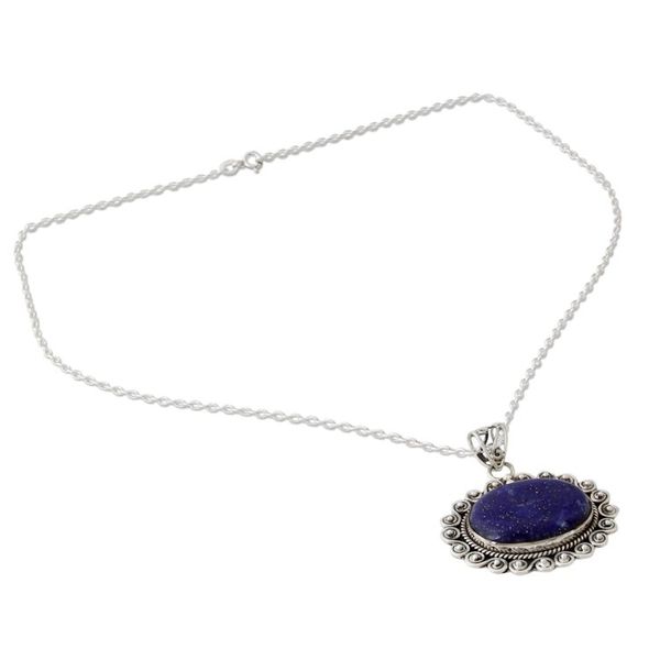 Alternate image for India Lapis Lazuli Necklace Artisan Crafted with 925 Silver True Admiration