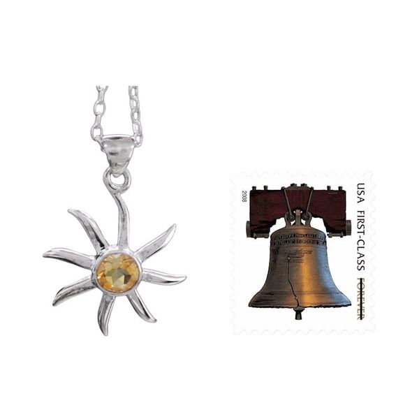 Alternate image for Citrine and Sterling Silver Necklace from India Jewelry Golden Sun