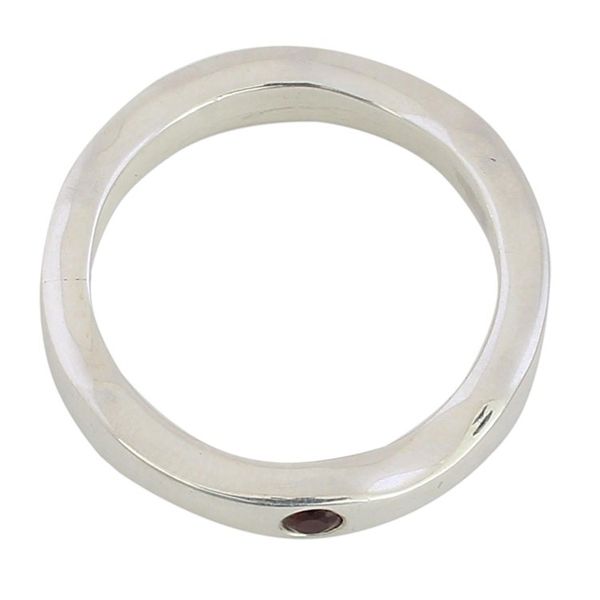 Alternate image for Sterling Silver and Garnet Band Ring from India Curvy Sophistication in Red