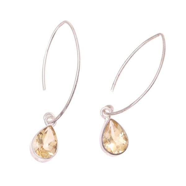 Alternate image for 4-Carat Citrine Dangle Earrings from India Golden Luster