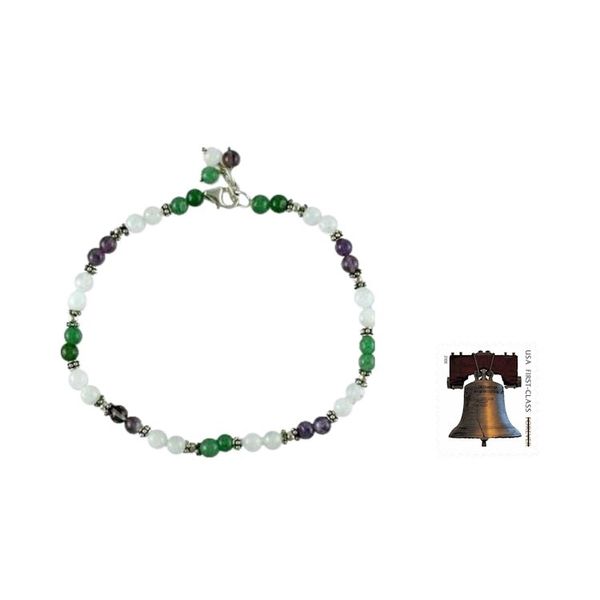 Alternate image for Amethyst and Rainbow Moonstone Anklet Head Over Heels