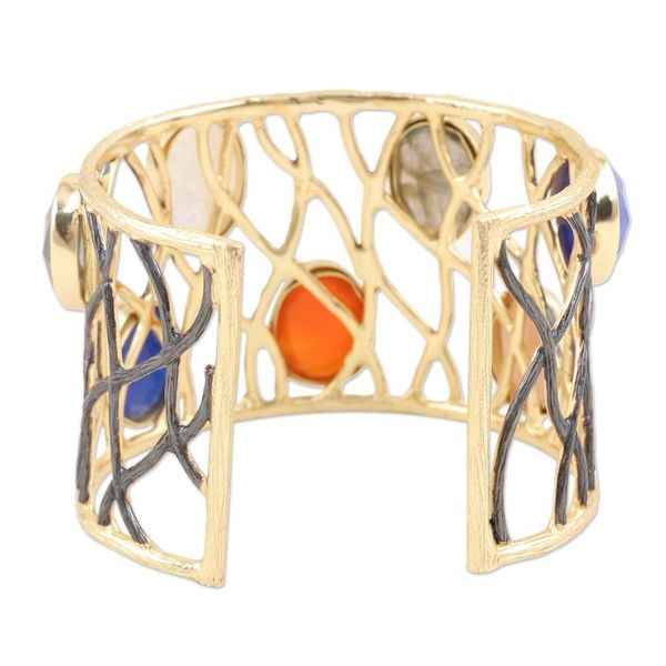 Alternate image for Gold-Plated Rainbow Moonstone and Rose Quartz Bracelet Color Pop